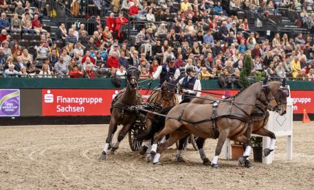 The 1st place for Boyd Exell (AUS) and his Four-in-Hand team in the FEI World Cup™ Driving qualification, Leipzig - Partner Pferd 2017