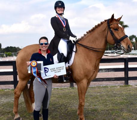 Candace Platz won the Piaffe Performance Adult Amateur Achievement Award at the Adequan Global Dressage Festival