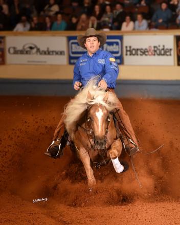 Two-time National Reining Horse Association (NRHA) Futurity Finals winner Casey Deary uses the TheraPlate to keep his horses in peak condition (Photo courtesy of Waltenberry, Inc.)