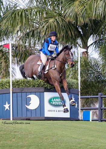 Colleen Rutledge and Covert Rights compete at the 2016 Wellington Eventing Showcase at PBIEC.