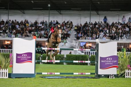 Fabienne Daigneux Lange and Venue d'Fees des Hazelles jumped double-clear to help secure a spectacular victory for Belgium in the FEI Nations Cup™ Jumping 2017 Europe Division 2 leg in Lisbon, Portugal. 