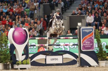 European individual silver medallist, Gregory Wathelet from Belgium, steered the lovely grey mare, Coree, to victory at the tenth leg of the Longines FEI World Cup™ Jumping 2016/2017 Western European League in Leipzig, Germany today.