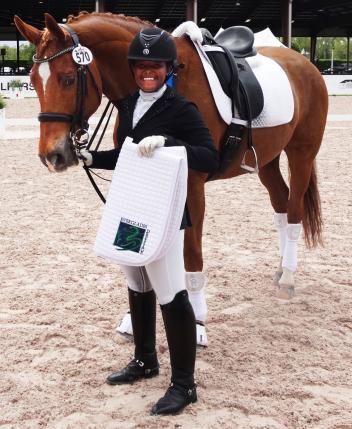 Jacquelynn Mackie and her horse Weltrubin 5 won the FEI Junior Individual test and received the last Everglades Dressage Rider Achievement Award of the 2016 season