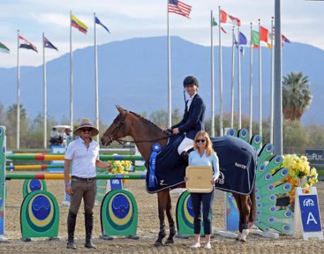 Karl Cook and Basimodo winning the $25,000 SmartPak Grand Prix. 