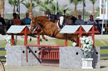Katie Gardner and Maldini on their way to a $5,000 Devoucoux Hunter Prix win. 