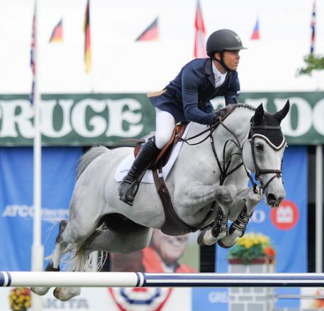 Kent Farrington of USA riding Uceko during the AKITA Drilling Cup at the Spruce Meadows Masters.  