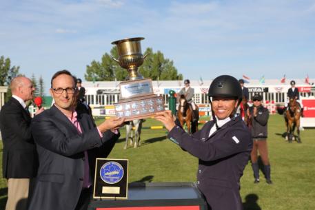 Kent Farrington raised his second trophy of the day in the Scotiabank Cup with Tony Aulicino, Managing Director of Scotiabank.  
