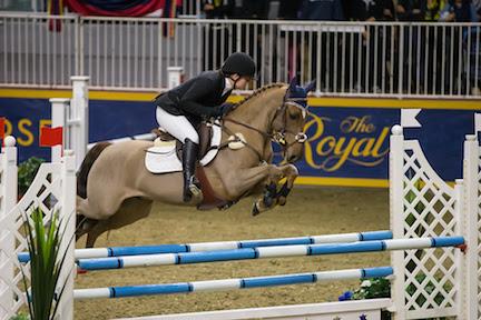 In front of a hometown crowd, Laura Robertson of Toronto,ON, claimed the $5,000 Royal PonyJumper Final, presented by William Tilford and Marion Cunningham of Marbill Hill Farm on Sunday, November 15, at the Royal Horse Show®.
