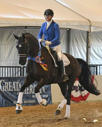 California’s Lehua Custer and Ramzes celebrate their Region 7 victory, and are now preparing for the trip of a lifetime to the US Dressage Finals presented by Adequan. 