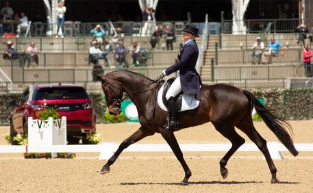 Marily Little and RF Scandalous took the lead after Dressage at the 2018 Land Rover Kentucky Three-Day Event. 