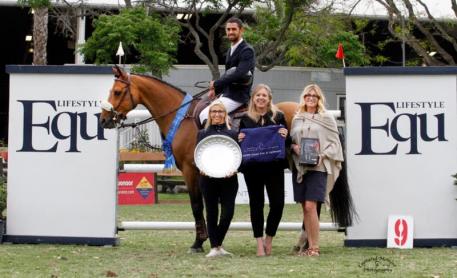 Nayel Nassar with Monica Ward of Equ Lifestyle, Blenheim EquiSports' Melissa Brandes  and Lauren Davis of EquiFit, inc.