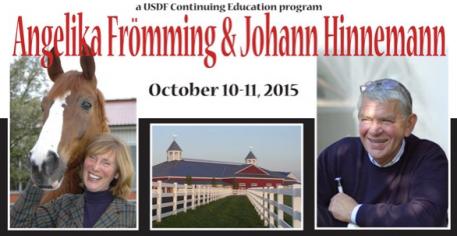 Johann Hinnemann and retired FEI 4* Judge Angelika Frömming at Pineland Farms Equestrian Center