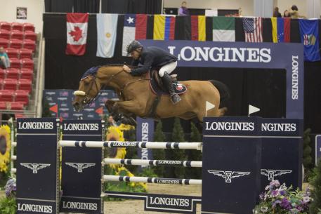 Samuel Parot and Couscous von Orti winner of $35,000 Spirit of the West Cup at Royal West, Calgary, Alberta, Canada.