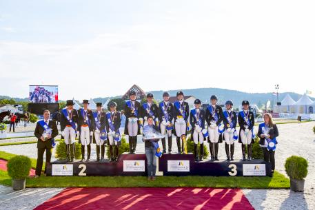 Podium Nations 1 Germany 2. The Netherlands, 3. Sweden European Championships Dressage U25 2016