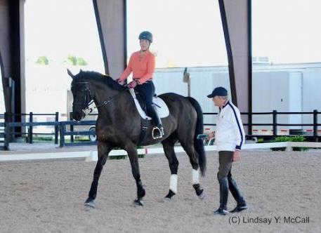Athlete Roxanne Trunnell, U.S. Chef d'Equipe Kai Handt, USEF Para-Equestrian Dressage High Performance Symposium Develop the Coach Program 2016