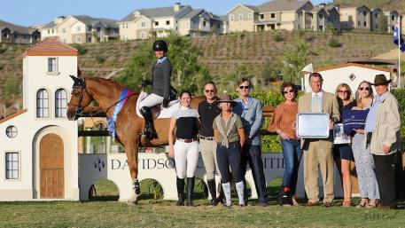 Vani Khosla and Billy Mexico with her Meadow Grove Farm trainers,  and representatives from Blenheim EquiSports and Davidson Communities