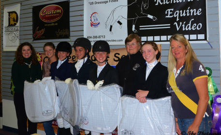 Division winners at the 2014 Atlanta Youth Dressage Festival with their prize Custom saddlepads. (Photo: courtesy of Marc Mesa)