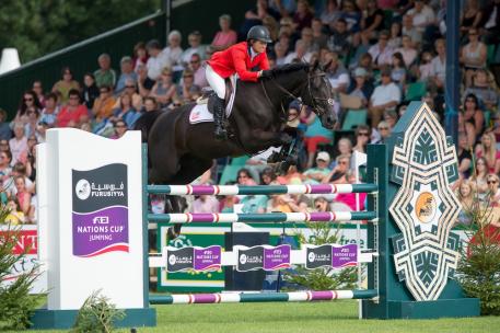  Beezie Madden and Cortes C clinched victory for the USA at the seventh leg of the Furusiyya FEI Nations Cup™ Jumping Europe Division 1 series at Hickstead (GBR) today.  Photo: FEI/Jon Stroud.