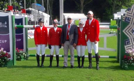 (L to R) Elizabeth Gingras, Erynn Ballard, Mark Laskin, Kara Chad, Jonathon Millar. Photo Credit: Equine Canada