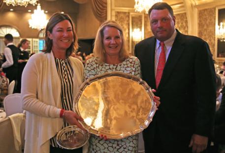 Caroline Weeden, Margaret Benjamin and Rush Weeden accept the award on behalf of the Chicago Hunter Derby for the Best Hunter Derby of 2014 at the National Show Hunter Hall of Fame awards dinner. Photo Emily Riden/Phelpssports