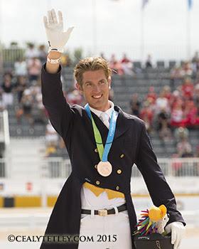 Chris von Martels of Ridgetown, ON, won an individual bronze medal in dressage competition at the TORONTO 2015 Pan American Games. (Photo © Cealy Tetley)