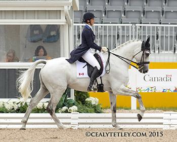 Colleen Loach, 32, of Dunham, QC, produced a top ten dressage performance with Qorry Blue d’Argouges. Photo © Cealy Tetley - www.tetleyphoto.com