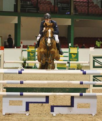 Daniel Coyle and Zuidam, winners of Friday's Equestrian Surfaces Ireland Invitation Championship Grand Prix, on the opening day of the Emerald International Irish Masters in Co Kildare, photo by Sonya Dempsey www.jumpingnews.com