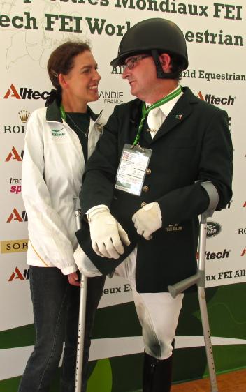 "We were always friends and competitors," says Philippa Johnson-Dwyer meeting James after his ride. 