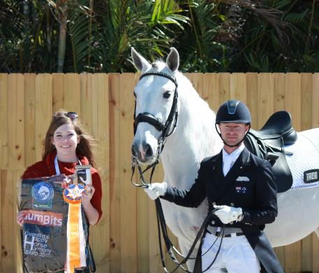 Great teamwork earns Nicholas Fyffe (right) and Banzai LS the GumBits Happy Horse Harmony Award