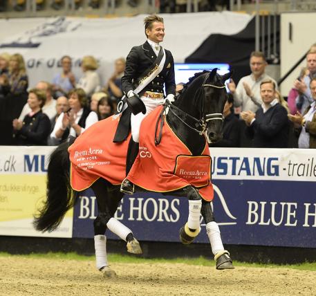 The Netherlands’ Edward Gal steered Glock’s Undercover to victory in the opening leg of the Reem Acra FEI World Cup™ Dressage 2014/2015 Western European League at Odense in Denmark today. (FEI/Annette Boe Ostergaard)