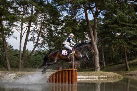 Gwendolen Fer (FRA) and Romantic Love scored the fastest time on Cross Country, helping France to win the first leg of FEI Nations Cup™ Eventing 2015 at Fontainebleau, France (Eric Knoll/FEI).