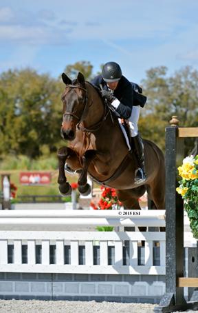 Harold Chopping and Caramo win the $5,000 Devoucoux Hunter Prix Saturday, February 21, 2015, at HITS Ocala. (c) ESI Photography