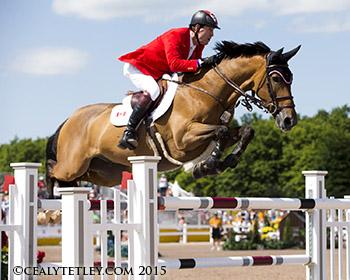 Ian Millar of Perth, ON, won a team gold medal in his record tenth Pan American Games appearance riding Dixson, owned by Susan and Ariel Grange. Photo © Cealy Tetley - www.tetleyphoto.com
