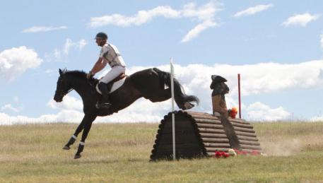 James Atkinson and Landonn II OHF over the cowboy roll. Photo by Carrie Wirth