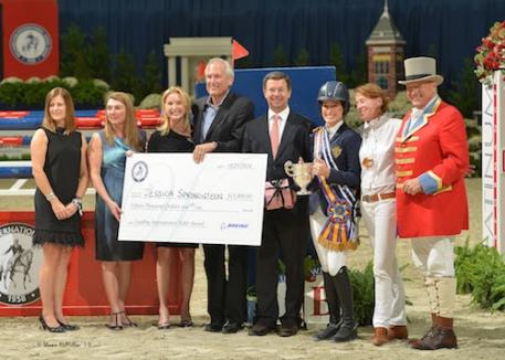 Jessica Springsteen accepting her leading rider awards. Photo© Shawn McMillen Photography, www.shawnmcmillen.com.