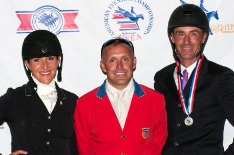$40,000 Adequan USEA Gold Cup Final winners L-R Laine Ashker, Buck Davidson and Matthew Brown. Michelle Dunn photo.