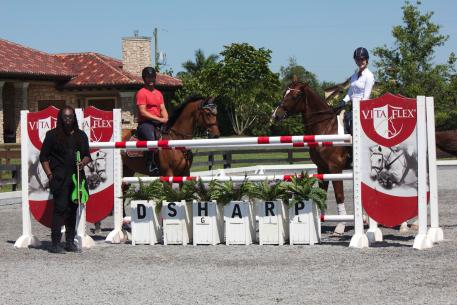 From left to right: DSharp, Ben Meredith, Caroline Roffman around the Vita Flex jump at the music video