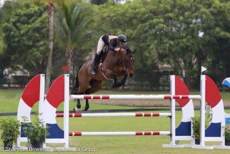 Bull Run's Faithful and Kristen Vanderveen Win $2400 1.3-1.35m Jumpers at The Ridge at Wellington. Photo: Shannon Bower/Phelps Media Group