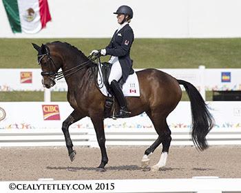 Megan Lane, 24, of Collingwood, ON, rode her own Caravella, the mare that she has grown up with, in her Pan Am Games debut. (Photo ©: Cealy Tetley - www.tetleyphoto.com)