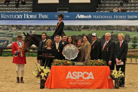 Lillie Keenan wins 2013 ASPCA Alfred B. Maclay Finals at the Alltech National Horse Show. Photo by Rebecca Walton