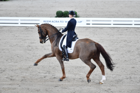 Fabienne Lutkemeier and D’Agostino headed a German whitewash at the third leg of the Reem Acra FEI World Cup™ Dressage 2014/2015 Western European League in Stuttgart (GER) today. (FEI/Karl-Heinz Freiler)