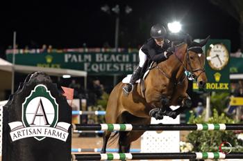 Nicole Bellissimo of the United States currently leads the Artisan Farms Under 25 Grand Prix Series heading into the Final event on Sunday morning, March 22, at the Stadium Derby Field in Wellington, FL. Photo by Sportfot