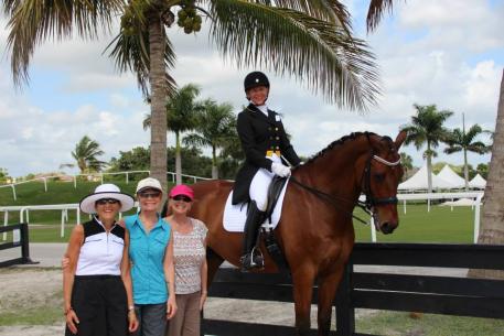 With friends to cheer her on Pam Sweetman is joined by Bev Silverstone, Sherry Caiton, and Jan O'Meara. Photo: Jeanine Biemond