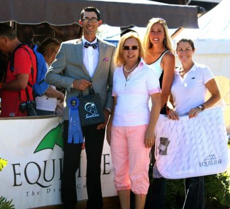 From left to right-Gary Yeager, Michele Hundt and Krystalann Shingler of ShowChic as well as Kelli Molinari of Equiline presenting a Jog Turnout Award
