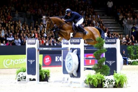 Reigning FEI European champion, Roger Yves Bost from France, steered Qoud‘Coeur de la Loge to victory on home turf at the third leg of the Longines FEI World Cup™ Jumping 2014/2015 Western European League series in Lyon, France today. (FEI/Pierre Costabadie)