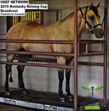 TheraPlate Revolution sponsors USEF Network’s live broadcast of the Kentucky Reining Cup. (Photo taken at the Equine Spa and Rehabilitation Center at Tom McCutcheon Reining Horses; photo courtesy of Kat Paschal for McCutcheon Media)