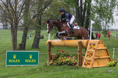 Tim Price of New Zealand leads the Rolex Kentucky Three-Day Event, presented by Land Rover, on Wesko. (Photo: Ben Radvanyi)