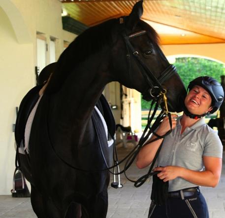 Destiny gives Devon ideas on what to say in her Dressage Radio Show interview 