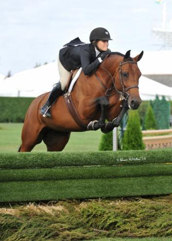  Victoria Press rode Akinda to win the Small Junior Hunter, 15 & Under,  Championship at the Hampton Classic. (Shawn McMillen photo)