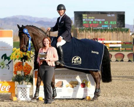 Will Simpson and The Dude take first place in the $25,000 SmartPak Grand Prix Friday, January 16. © ESI Photography